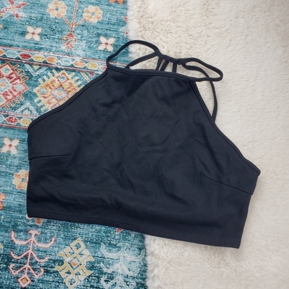 Forever 21 Tops - Forever 21 Black High Neck Crop Tee Medium